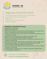 Vaga Assistente Social