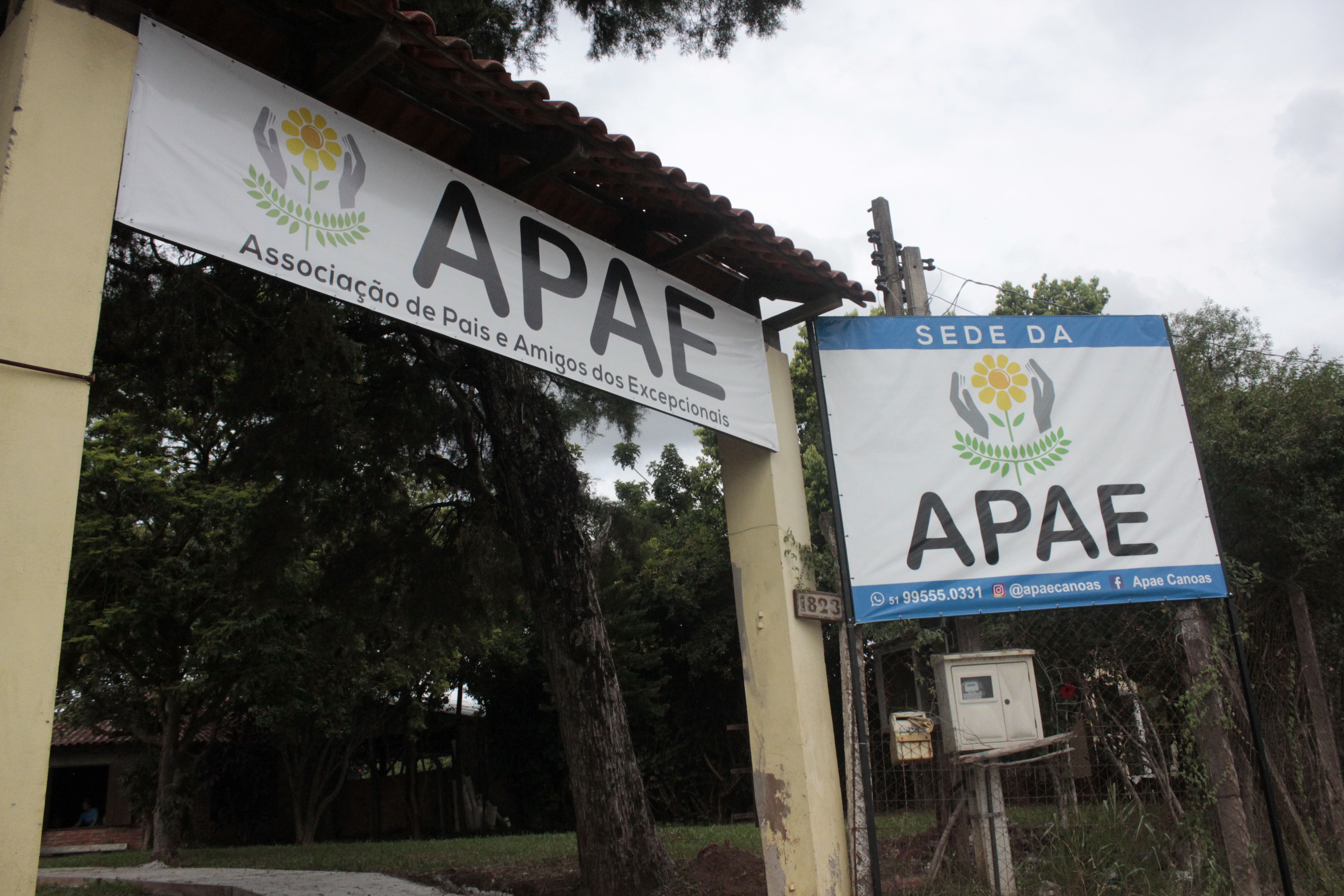 Entrada da nova unidade da Apae de Canoas, em Nova Santa Rita.